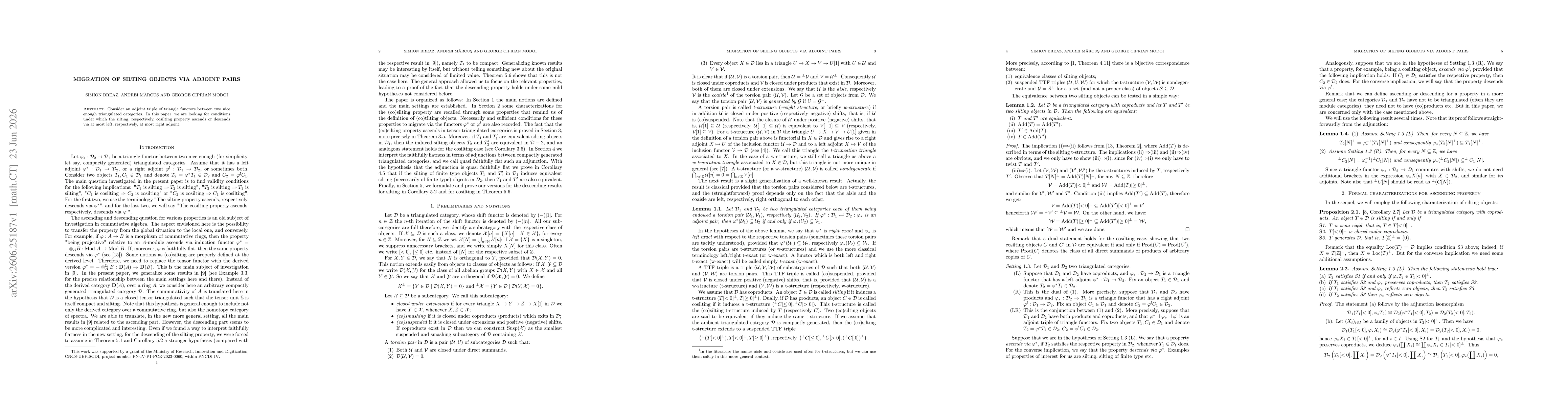 Thumbnail for Migration of silting objects via adjoint pairs
