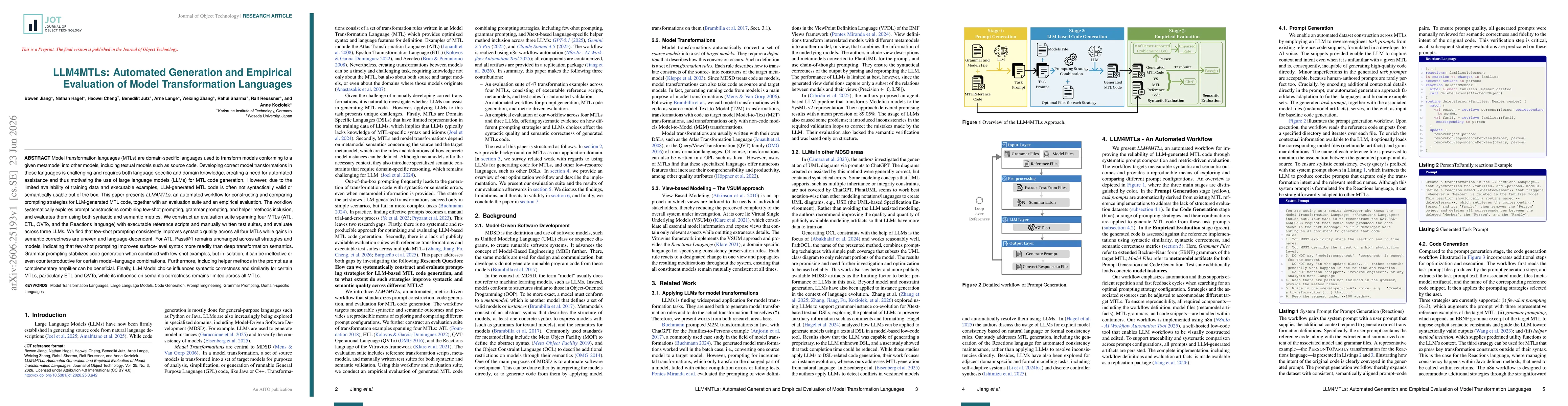 Thumbnail for LLM4MTLs: Automated Generation and Empirical Evaluation of Model Transformation Languages