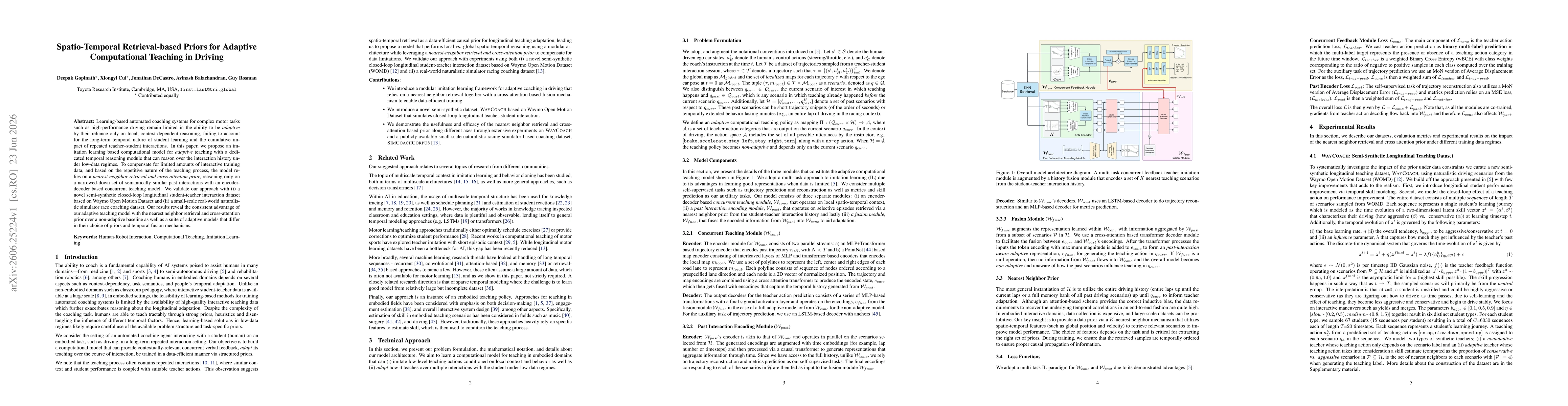 Thumbnail for Spatio-Temporal Retrieval-based Priors for Adaptive Computational Teaching in Driving