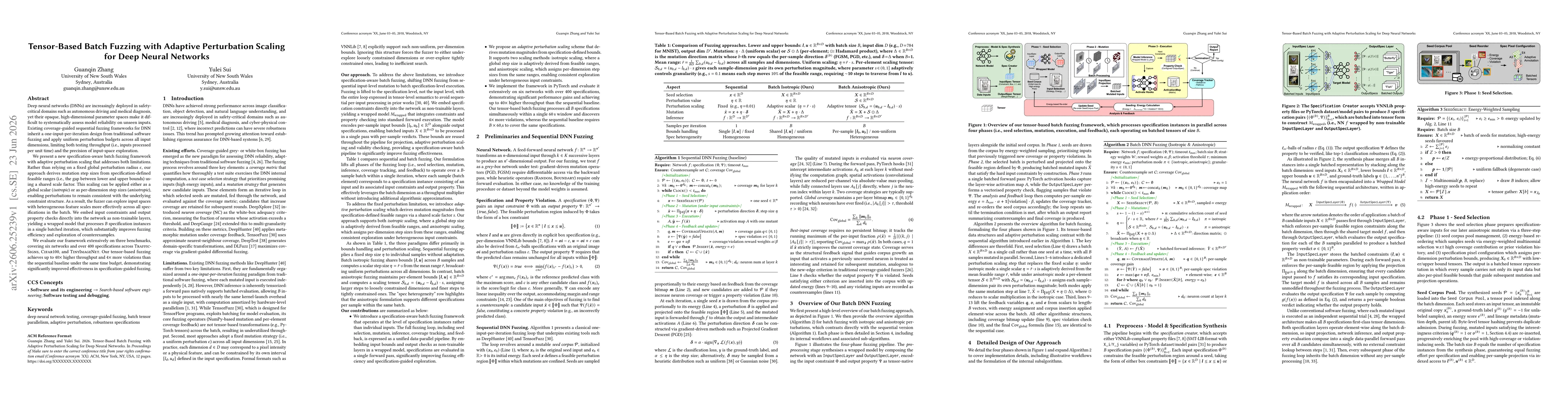 Thumbnail for Tensor-Based Batch Fuzzing with Adaptive Perturbation Scaling for Deep Neural Networks