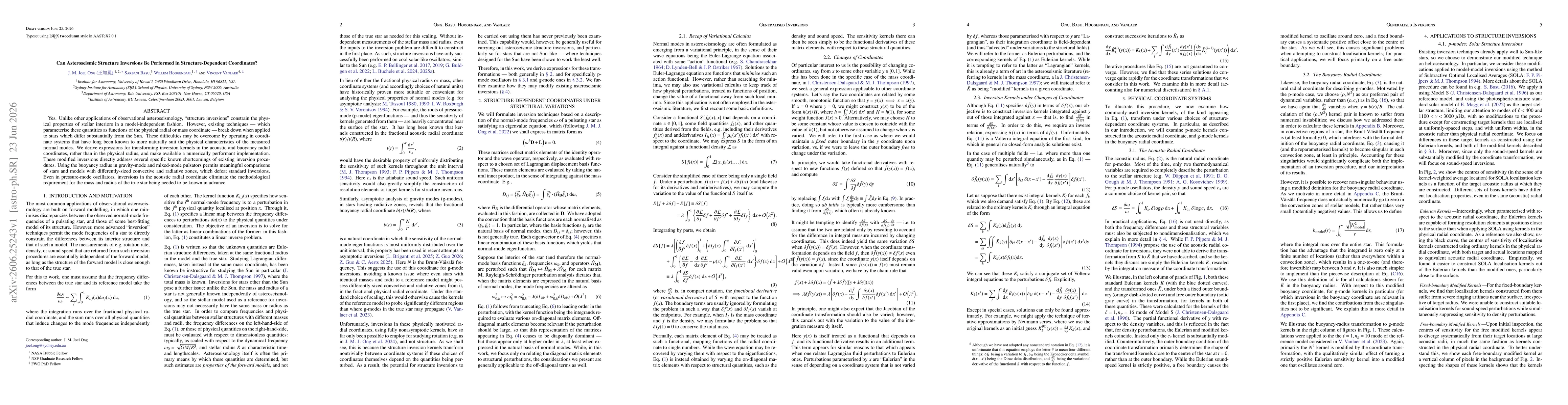 Thumbnail for Can Asteroseismic Structure Inversions Be Performed in Structure-Dependent Coordinates?