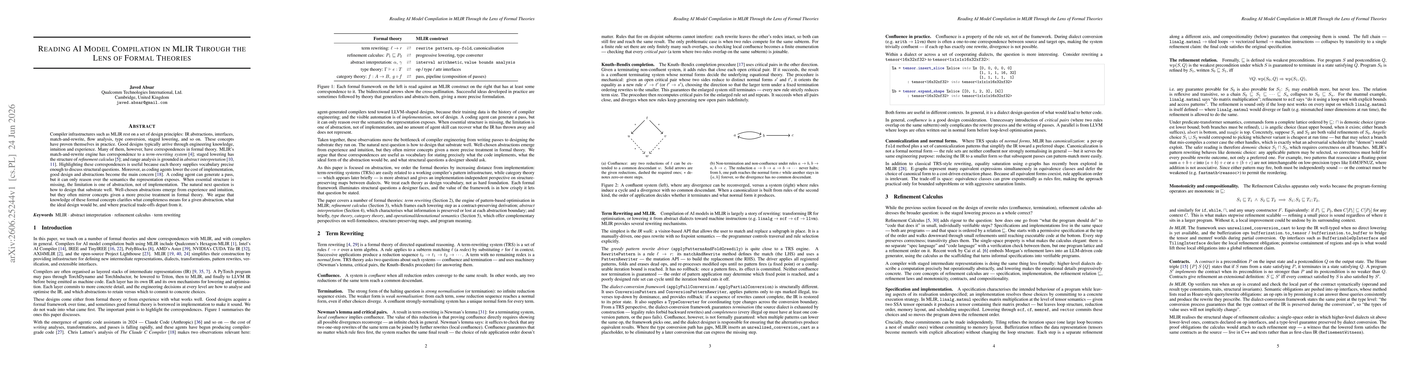 Thumbnail for Reading AI Model Compilation in MLIR Through the Lens of Formal Theories