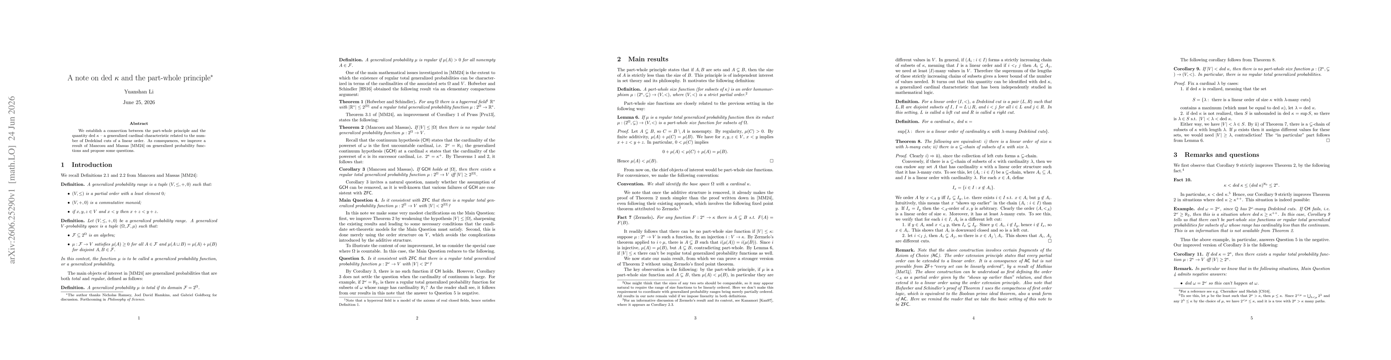 Thumbnail for A note on $\text{ded }κ$ and the part-whole principle