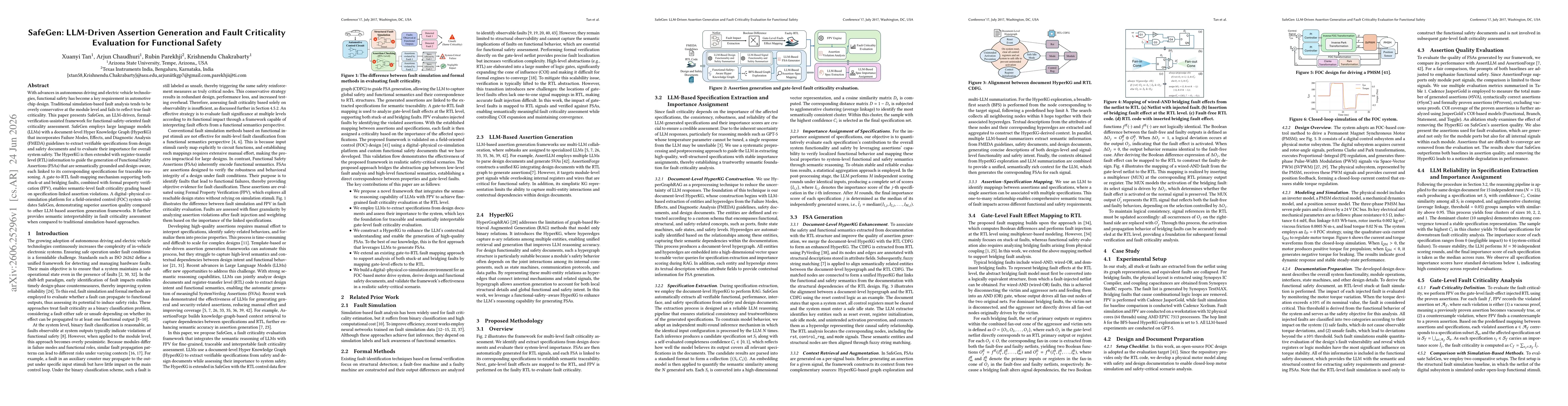 Thumbnail for SafeGen: LLM-Driven Assertion Generation and Fault Criticality Evaluation for Functional Safety