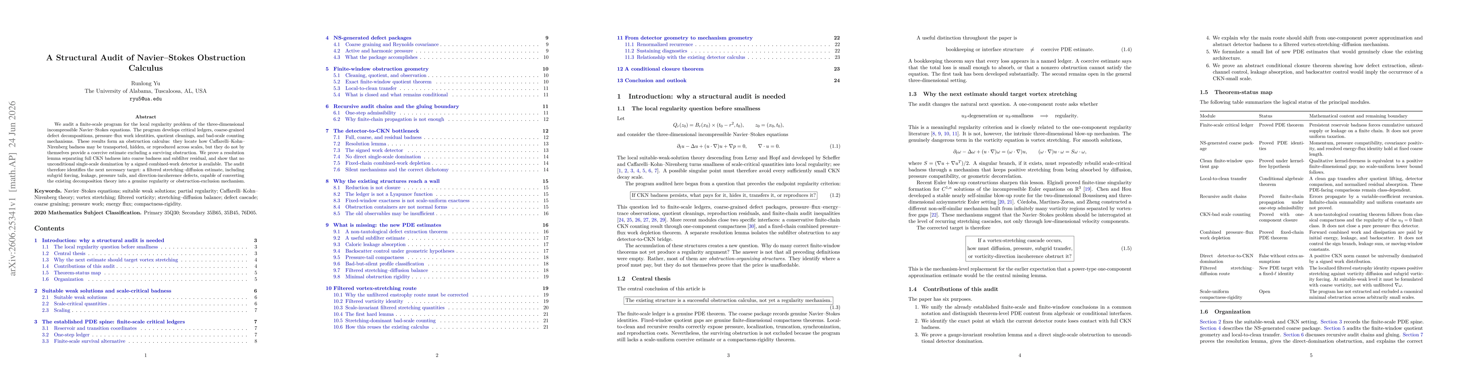 Thumbnail for A Structural Audit of Navier-Stokes Obstruction Calculus