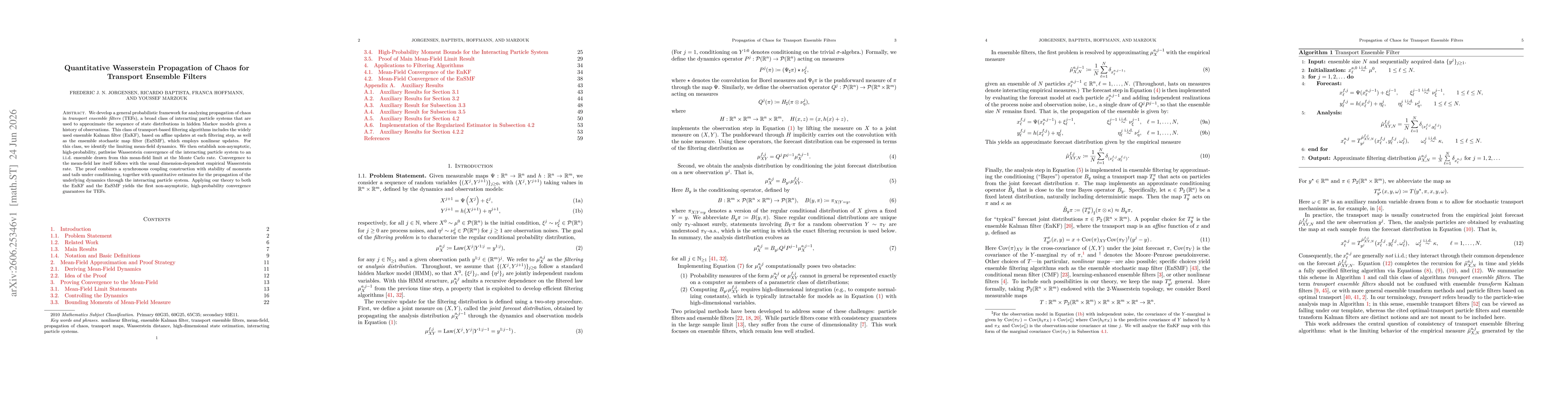 Thumbnail for Quantitative Wasserstein Propagation of Chaos for Transport Ensemble Filters