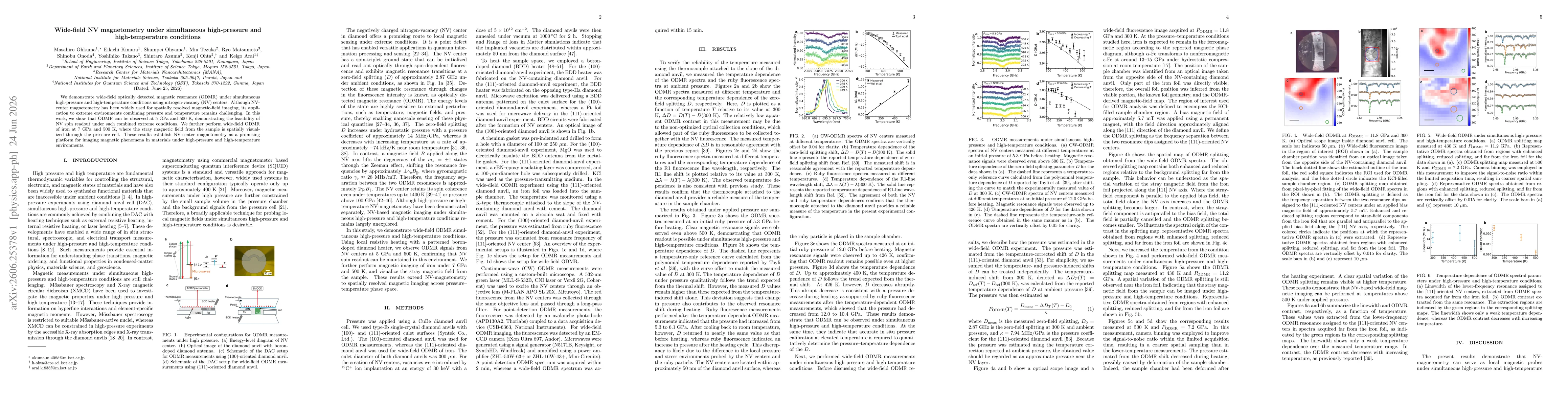 Thumbnail for Wide-field NV magnetometry under simultaneous high-pressure and high-temperature conditions