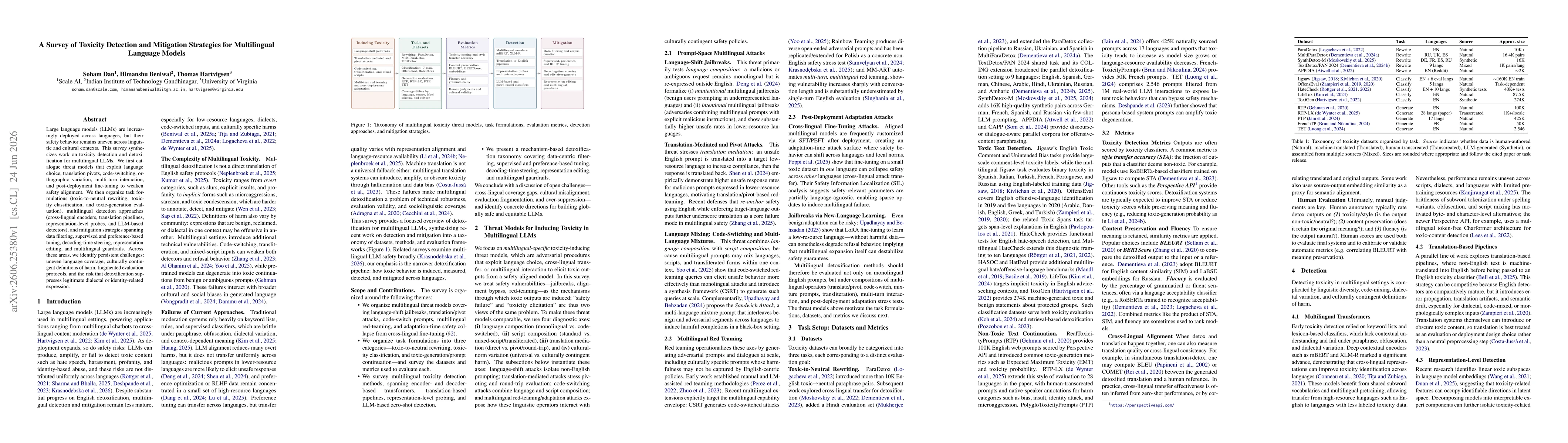 Thumbnail for A Survey of Toxicity Detection and Mitigation Strategies for Multilingual Language Models