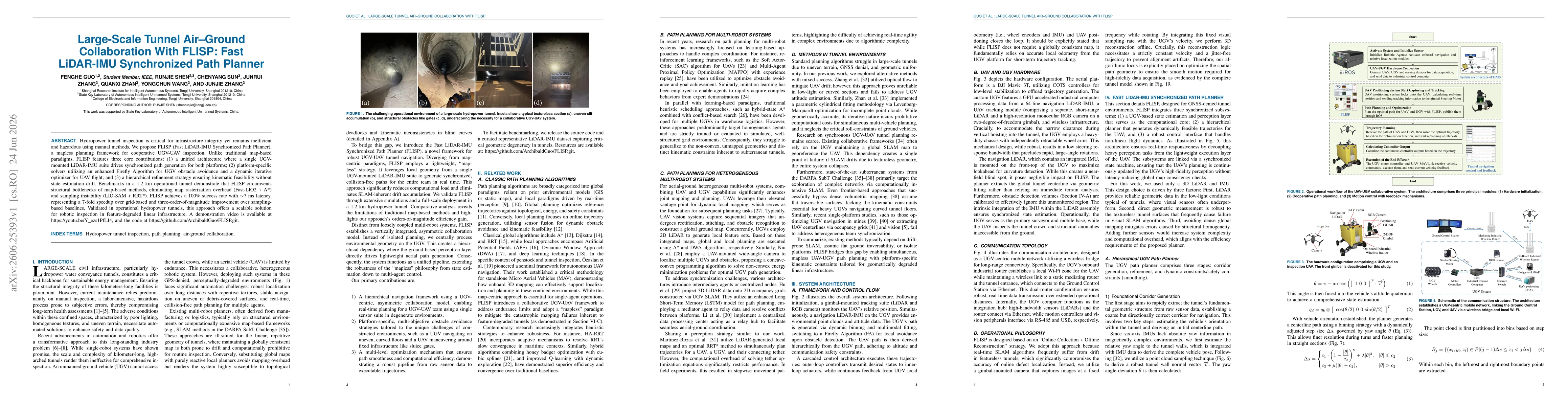 Thumbnail for Large-Scale Tunnel Air--Ground Collaboration With FLISP: Fast LiDAR-IMU Synchronized Path Planne