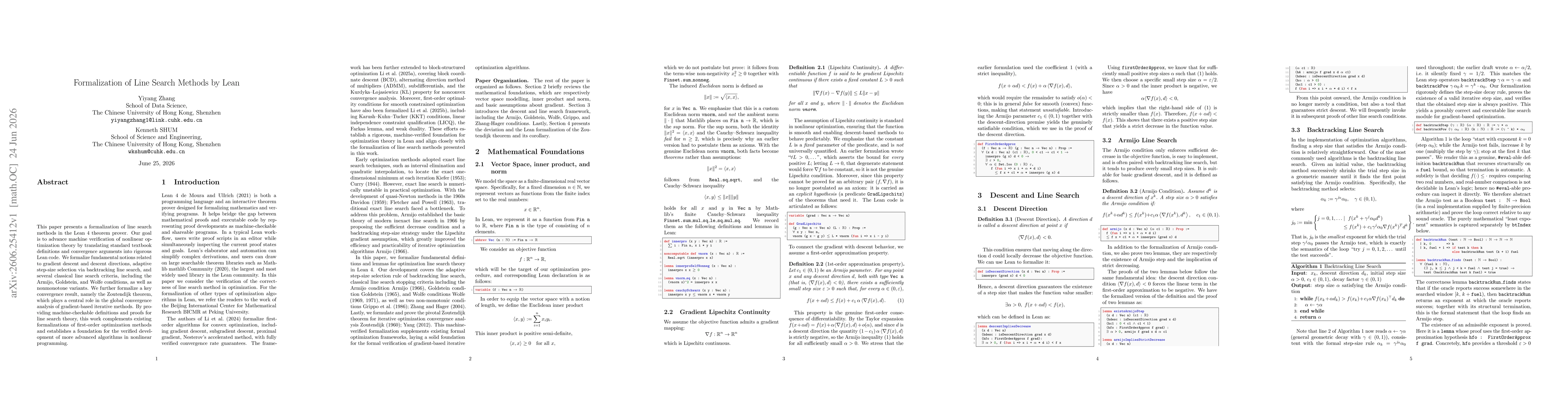 Thumbnail for Formalization of Line Search Methods by Lean