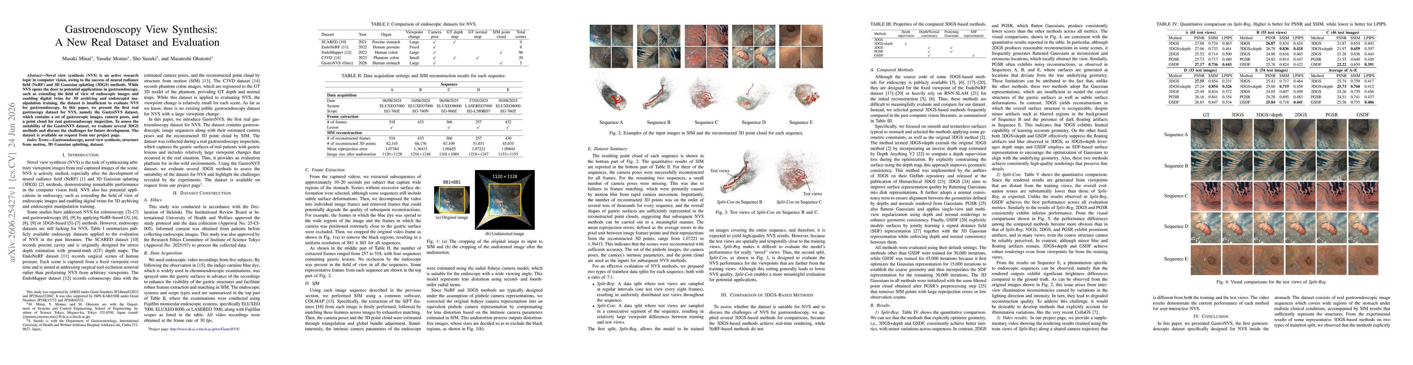 Thumbnail for Gastroendoscopy View Synthesis: A New Real Dataset and Evaluation