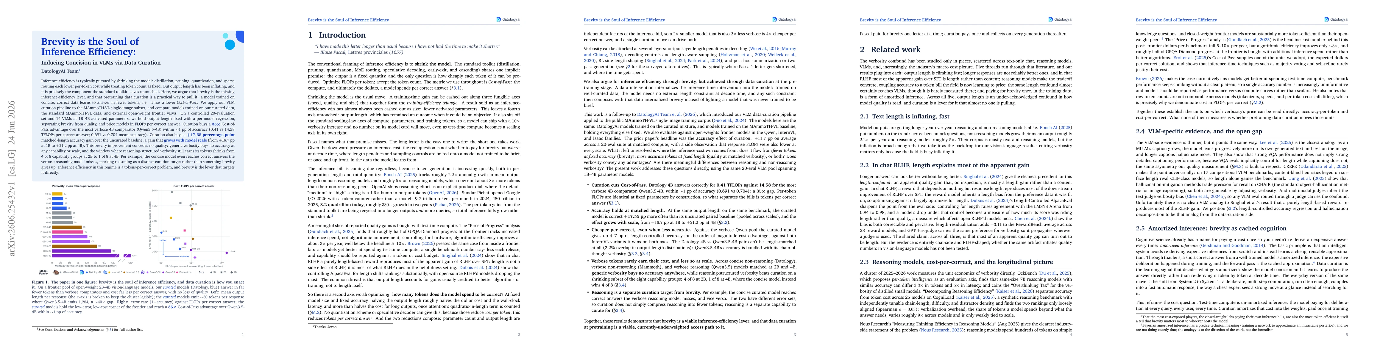 Thumbnail for Brevity is the Soul of Inference Efficiency: Inducing Concision in VLMs via Data Curation