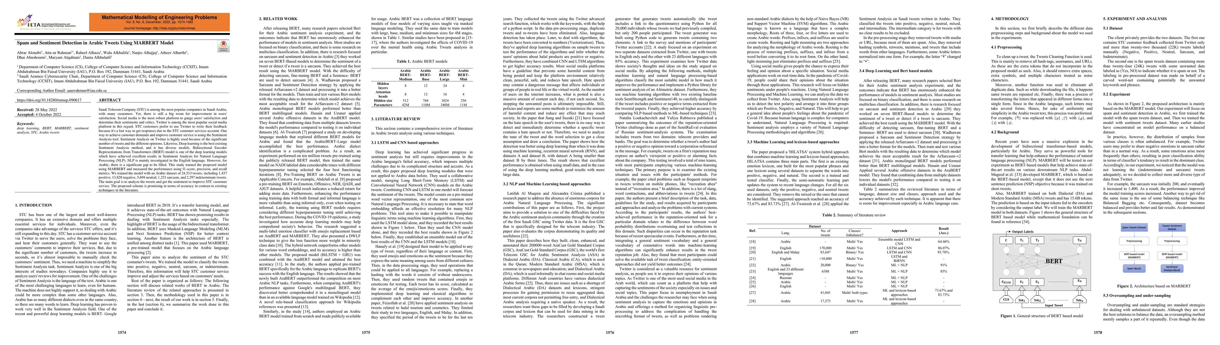 Thumbnail for Spam and Sentiment Detection in Arabic Tweets Using MARBERT Model