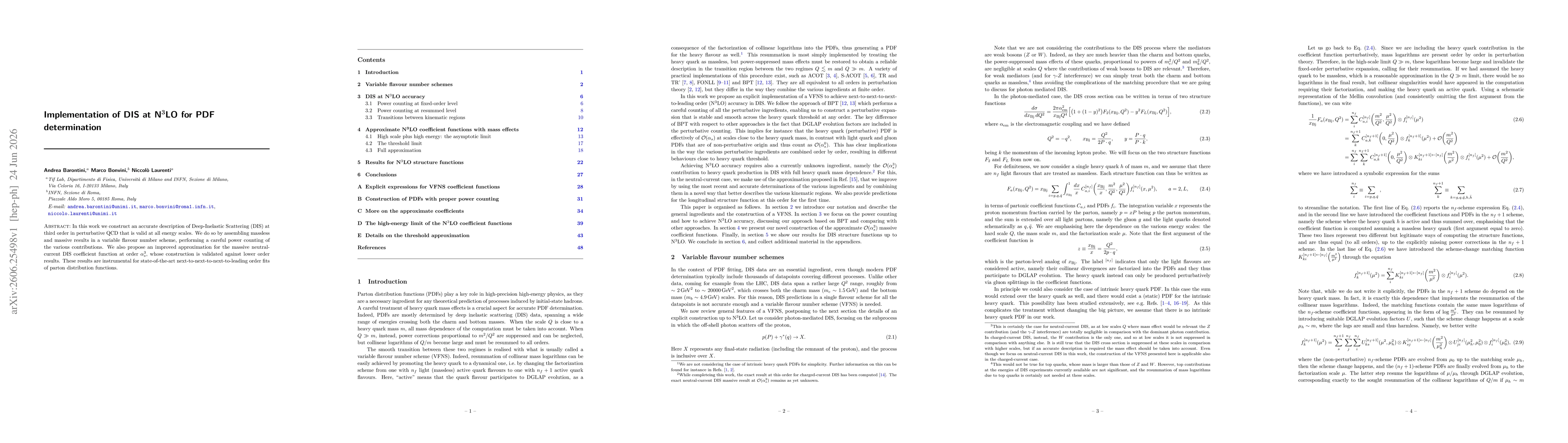 Thumbnail for Implementation of DIS at N$^3$LO for PDF determination