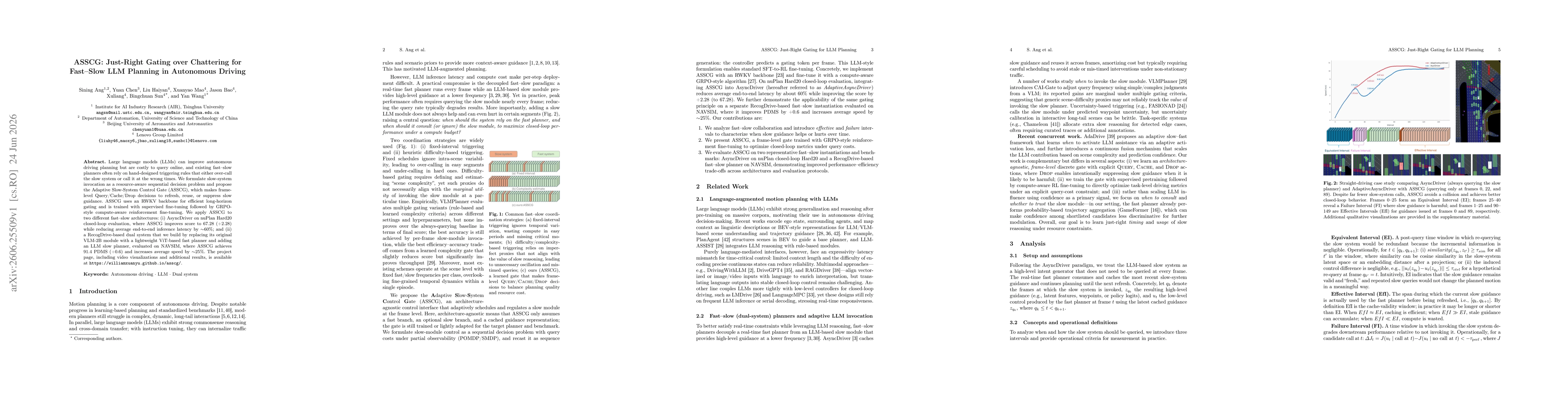 Thumbnail for ASSCG: Just-Right Gating over Chattering for Fast-Slow LLM Planning in Autonomous Driving