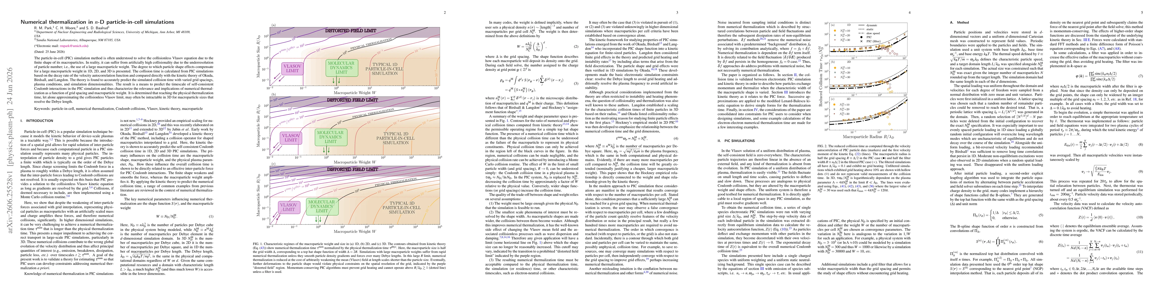 Thumbnail for Numerical thermalization in $n$-D particle-in-cell simulations