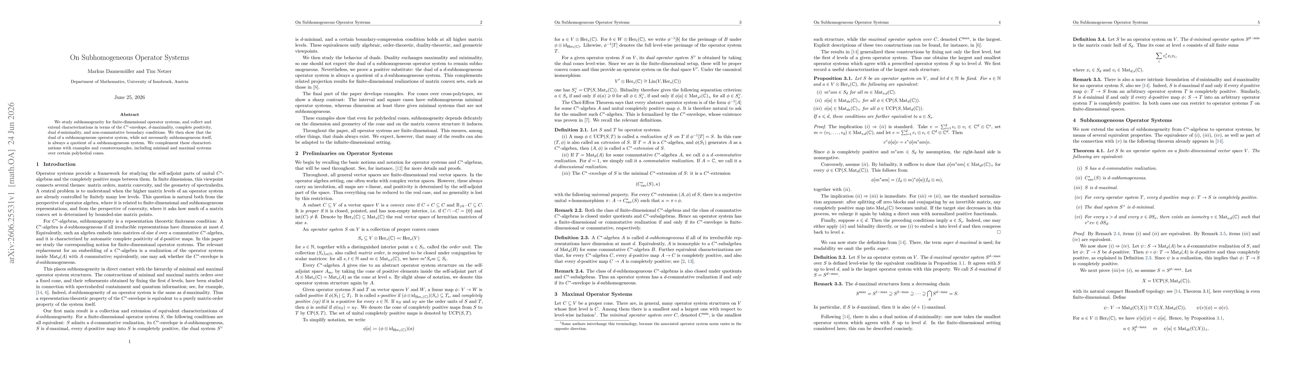 Thumbnail for On Subhomogeneous Operator Systems