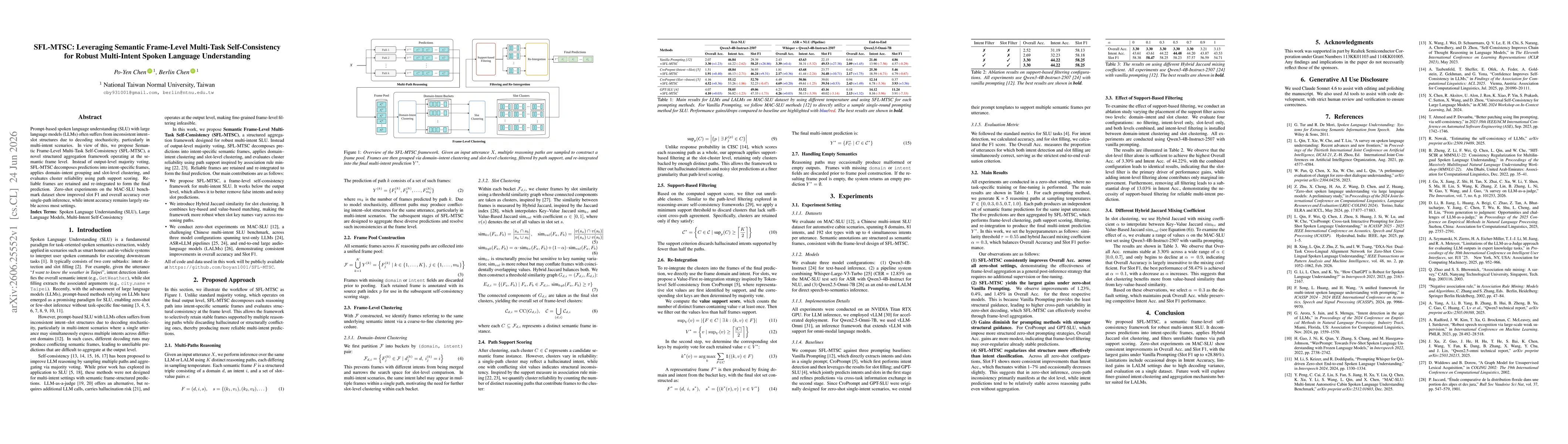 Thumbnail for SFL-MTSC: Leveraging Semantic Frame-Level Multi-Task Self-Consistency for Robust Multi-Intent Spoken Language Understanding