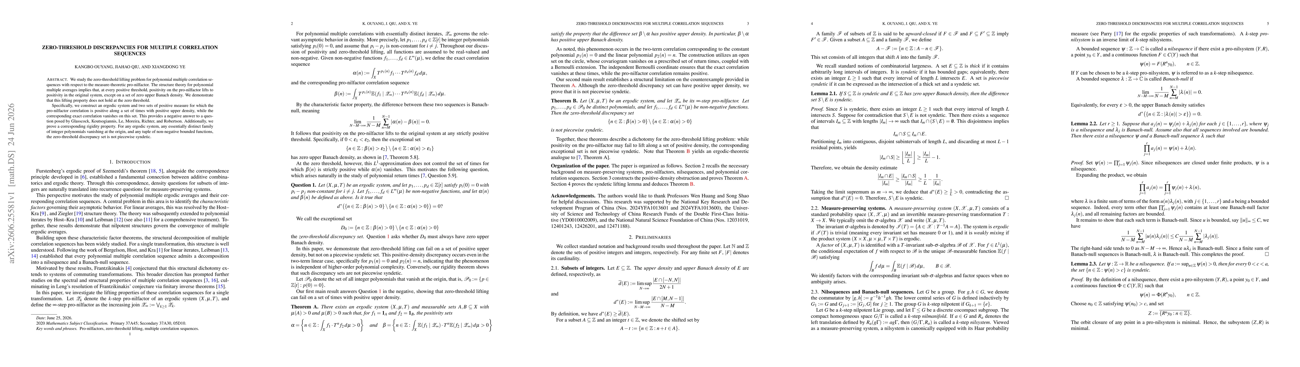 Thumbnail for Zero-Threshold Discrepancies for Multiple Correlation Sequences