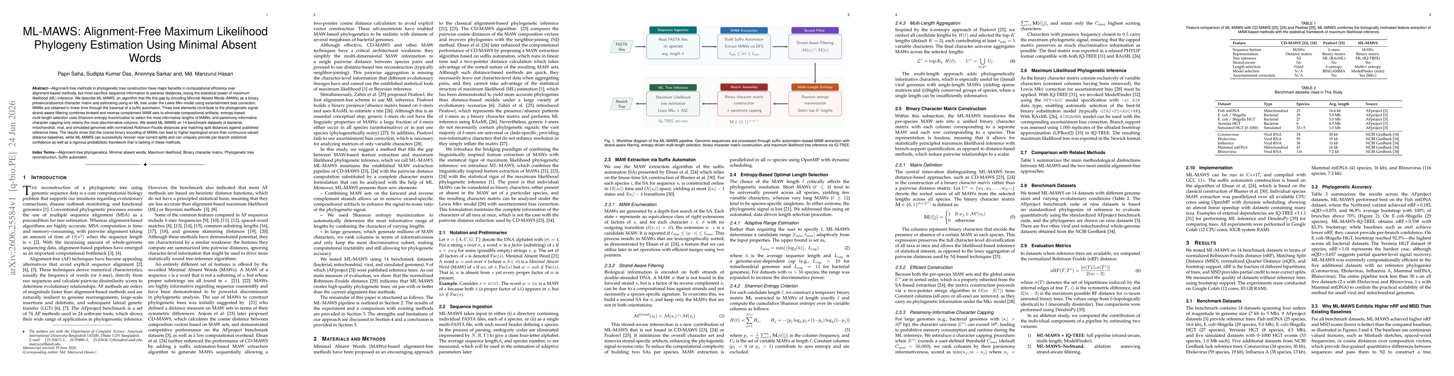 Thumbnail for ML-MAWS: Alignment-Free Maximum Likelihood Phylogeny Estimation Using Minimal Absent Words