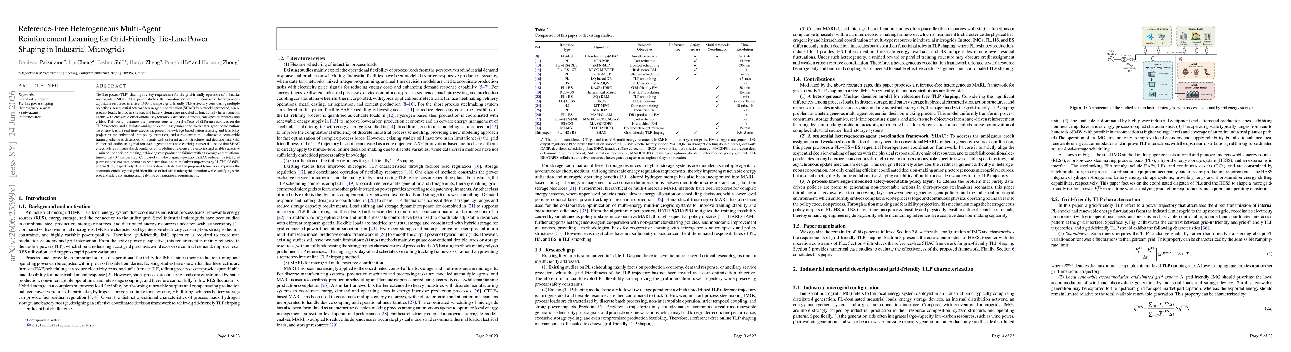 Thumbnail for Reference-Free Heterogeneous Multi-Agent Reinforcement Learning for Grid-Friendly Tie-Line Power Shaping in Industrial Microgrids