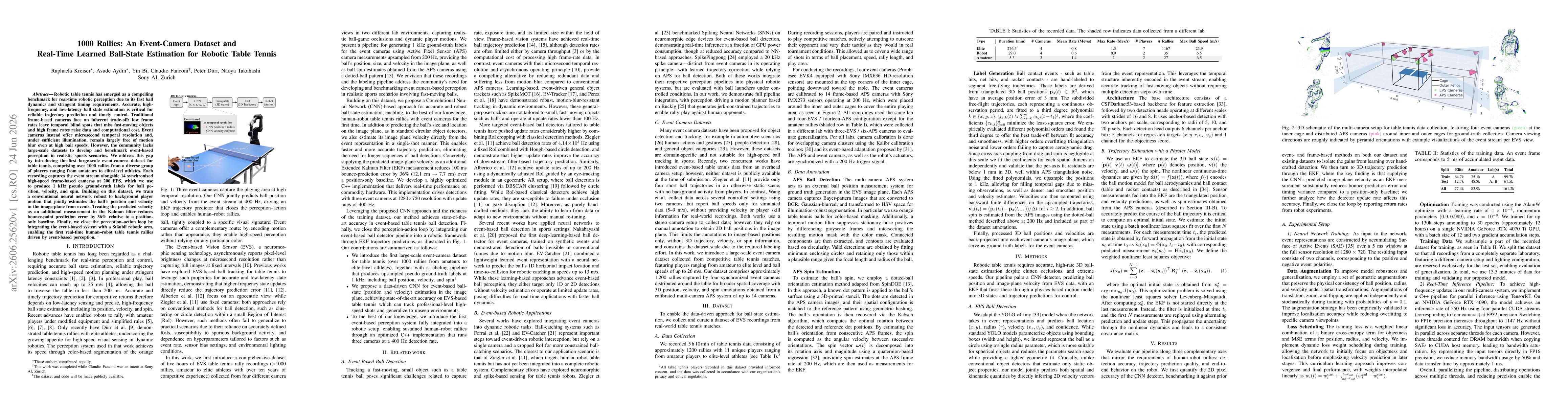 Thumbnail for 1000 Rallies: An Event-Camera Dataset and Real-Time Learned Ball-State Estimation for Robotic Table Tennis