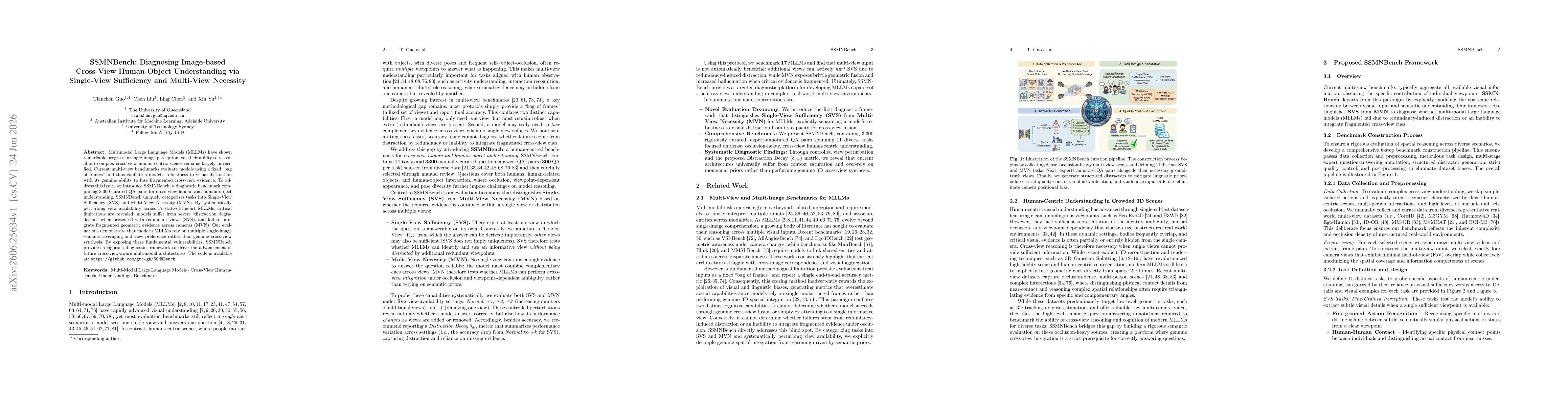 Thumbnail for SSMNBench: Diagnosing Image-based Cross-View Human-Object Understanding via Single-View Sufficiency and Multi-View Necessity