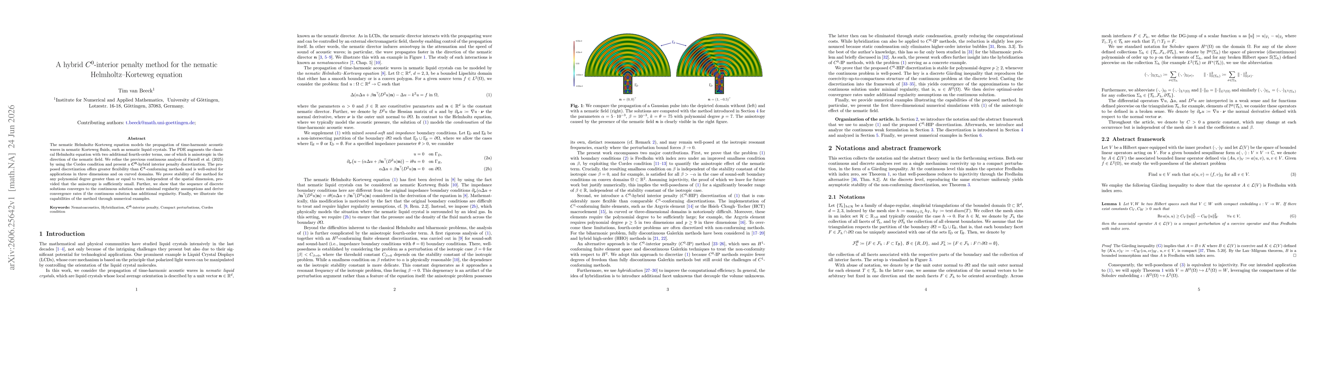 Thumbnail for A hybrid $C^{0}$-interior penalty method for the nematic Helmholtz--Korteweg equation