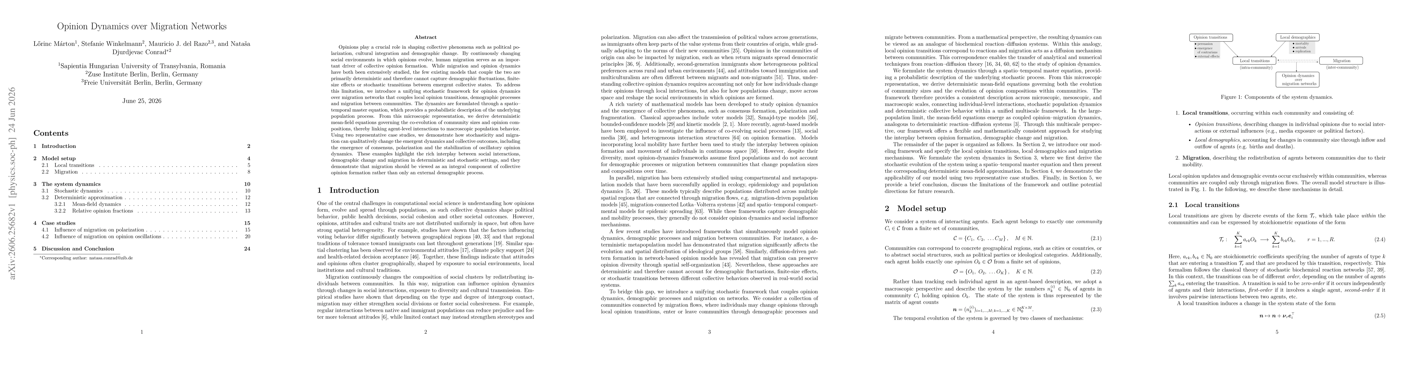 Thumbnail for Opinion Dynamics over Migration Networks
