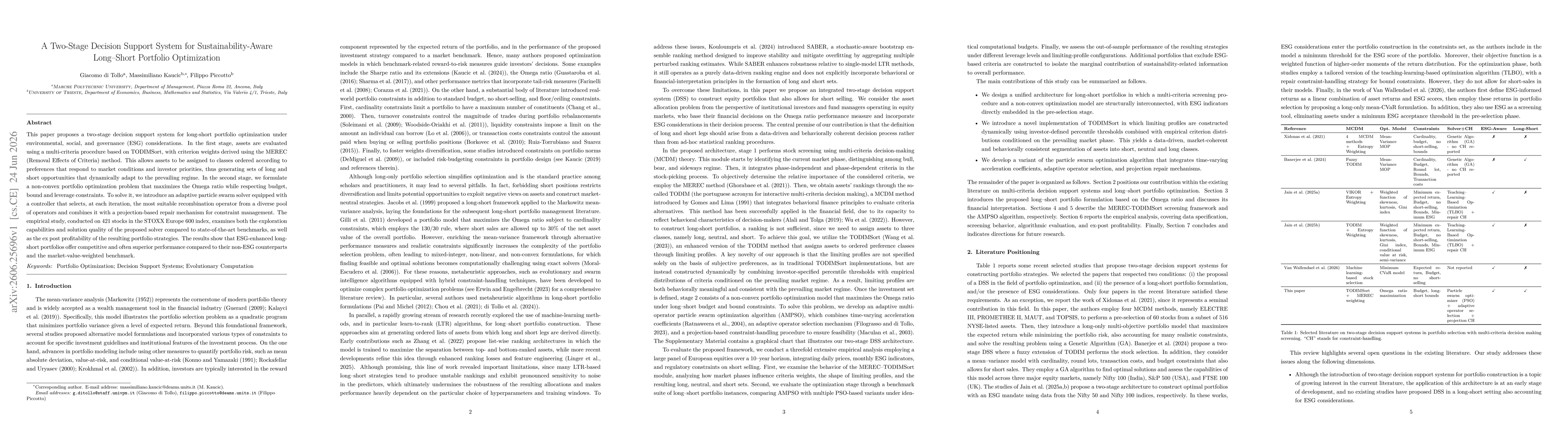 Thumbnail for A Two-Stage Decision Support System for Sustainability-Aware Long Short Portfolio Optimization