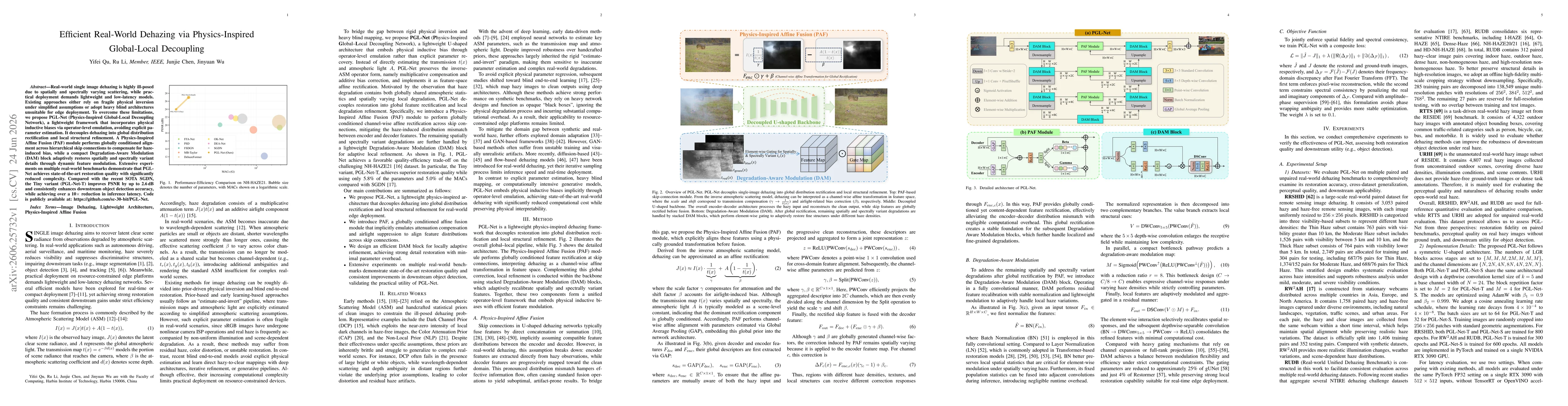 Thumbnail for Efficient Real-World Dehazing via Physics-Inspired Global-Local Decoupling