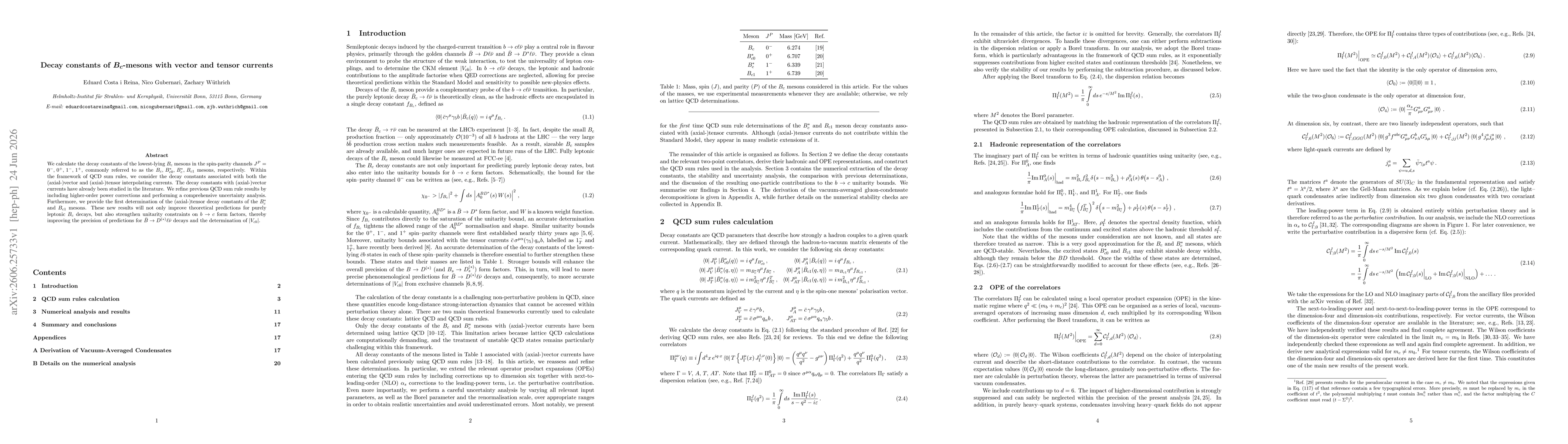 Thumbnail for Decay constants of $B_c$-mesons with vector and tensor currents