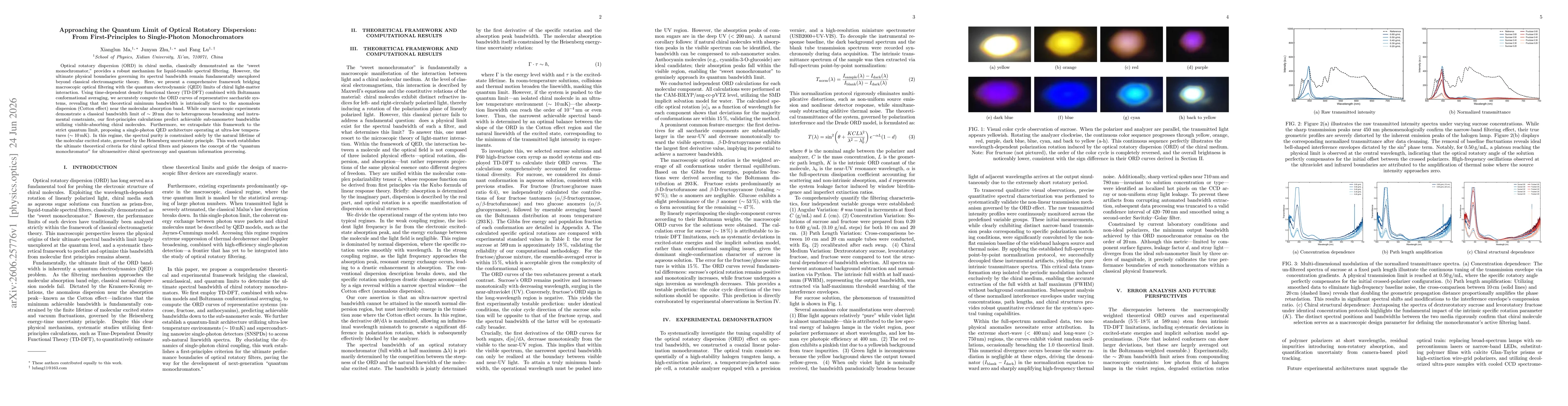 Thumbnail for Approaching the Quantum Limit of Optical Rotatory Dispersion: From First-Principles to Single-Photon Monochromators