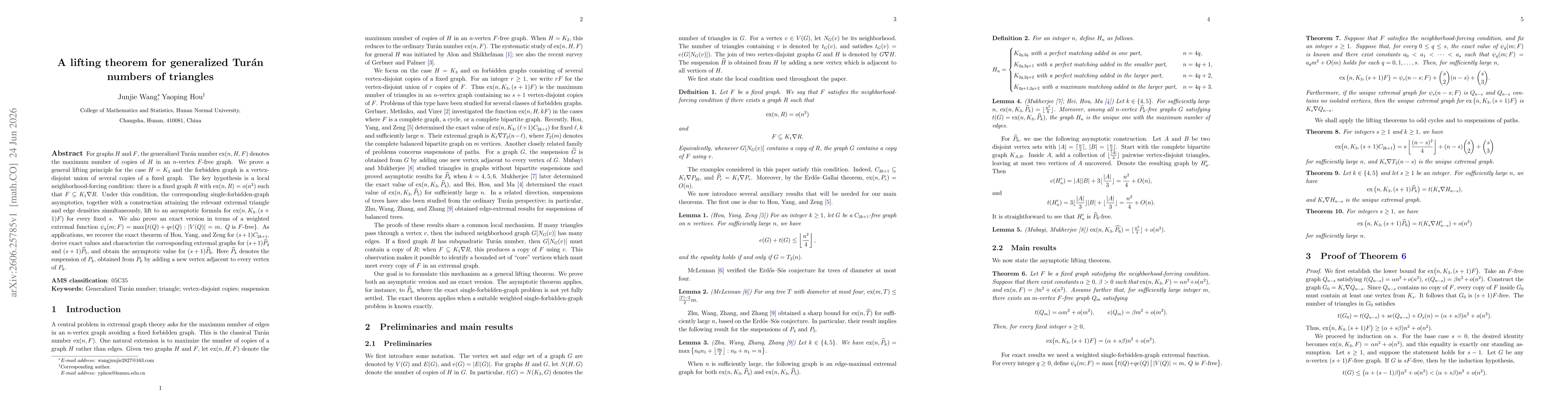 Thumbnail for A lifting theorem for generalized Turán numbers of triangles