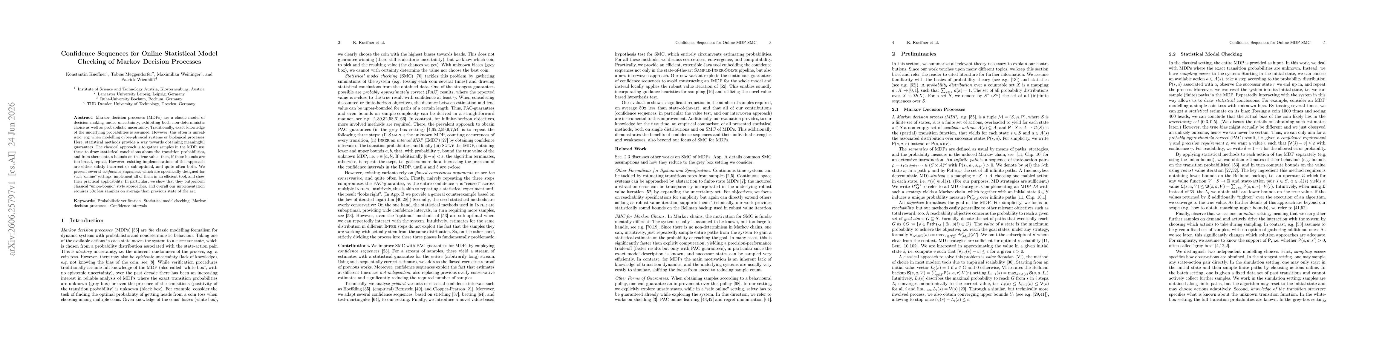 Thumbnail for Confidence Sequences for Online Statistical Model Checking of Markov Decision Processes