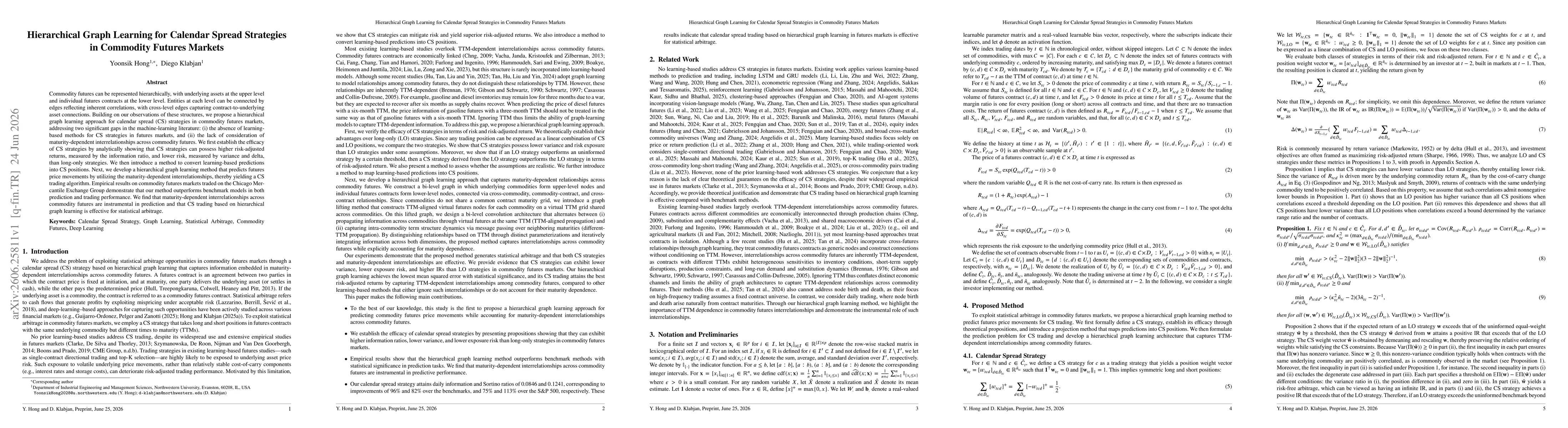Thumbnail for Hierarchical Graph Learning for Calendar Spread Strategies in Commodity Futures Markets