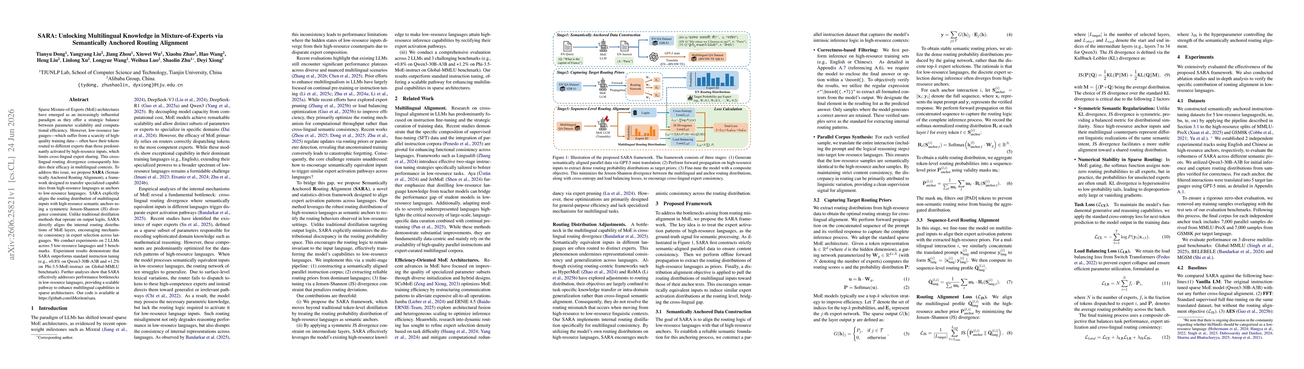 Thumbnail for SARA: Unlocking Multilingual Knowledge in Mixture-of-Experts via Semantically Anchored Routing Alignment