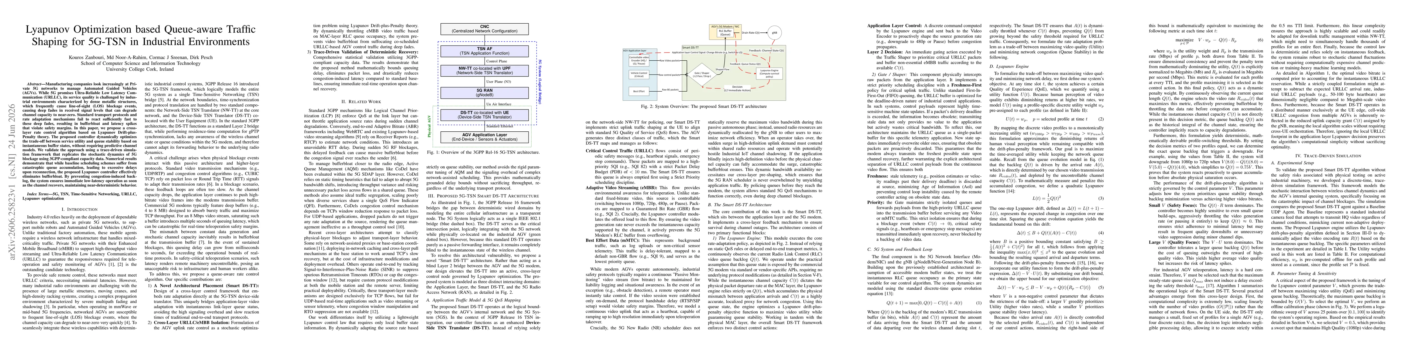 Thumbnail for Lyapunov Optimization based Queue-aware Traffic Shaping for 5G-TSN in Industrial Environments