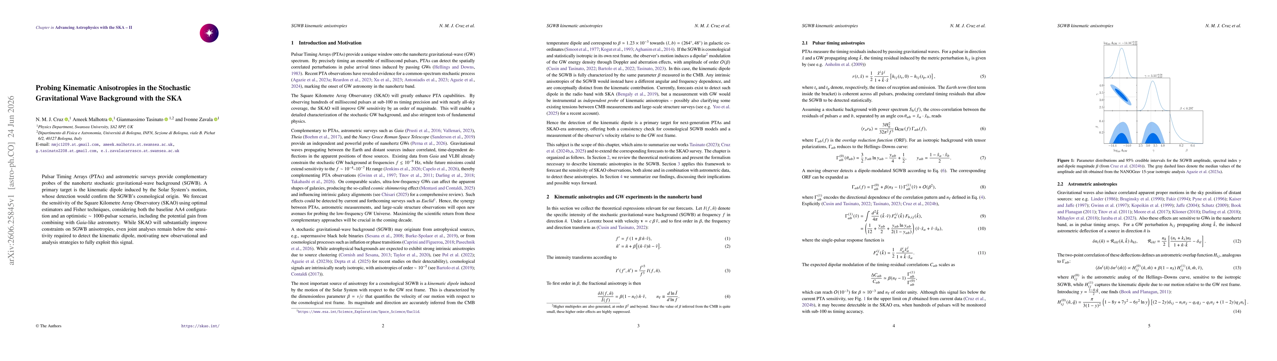 Thumbnail for Probing Kinematic Anisotropies in the Stochastic Gravitational Wave Background with the SKA