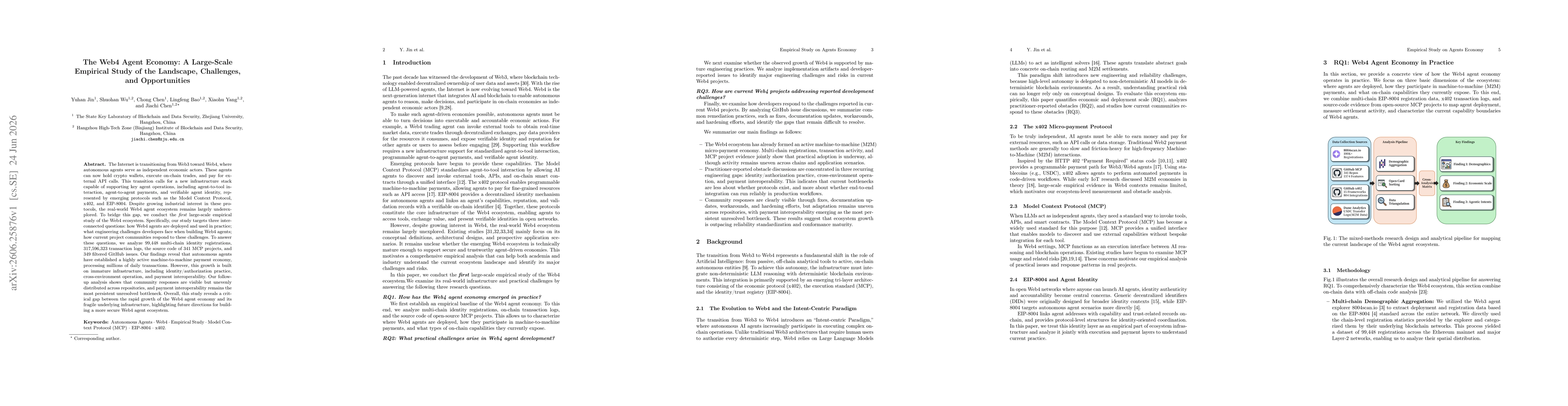 Thumbnail for The Web4 Agent Economy: A Large-Scale Empirical Study of the Landscape, Challenges, and Opportunities
