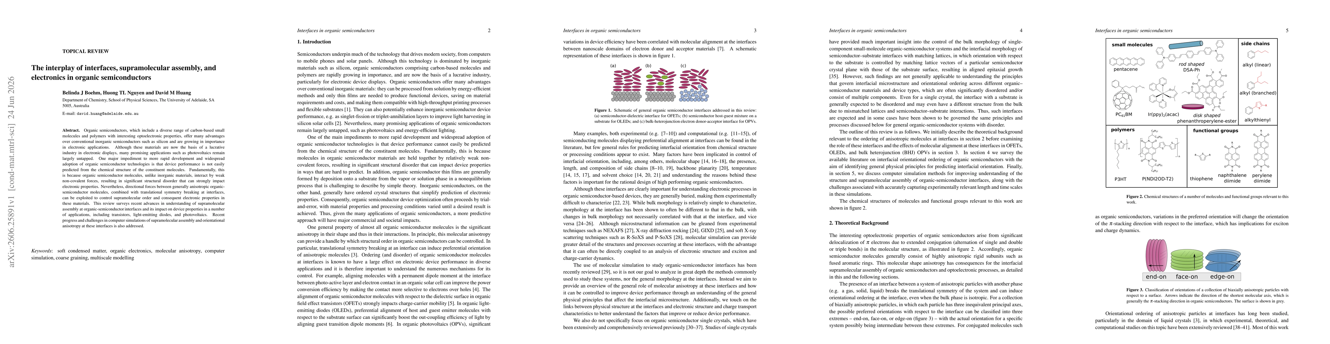 Thumbnail for The interplay of interfaces, supramolecular assembly, and electronics in organic semiconductors