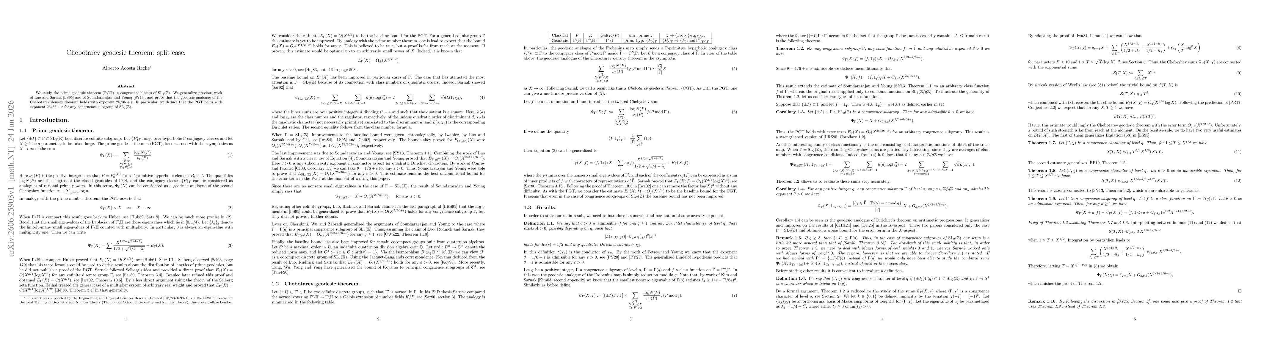 Thumbnail for Chebotarev geodesic theorem: split case