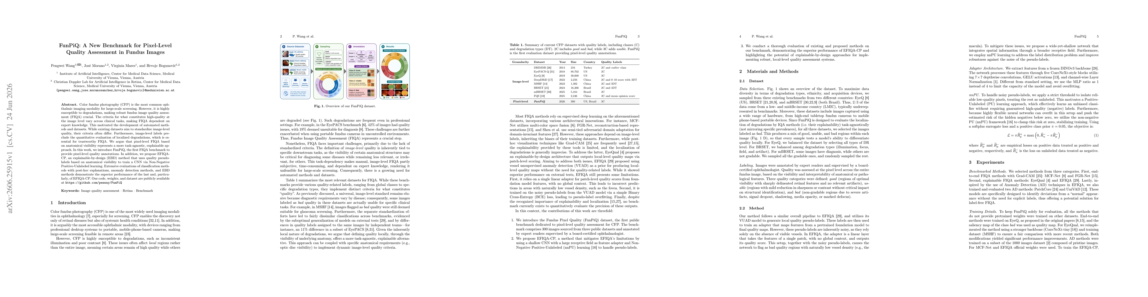 Thumbnail for FunPiQ: A New Benchmark for Pixel-Level Quality Assessment in Fundus Images