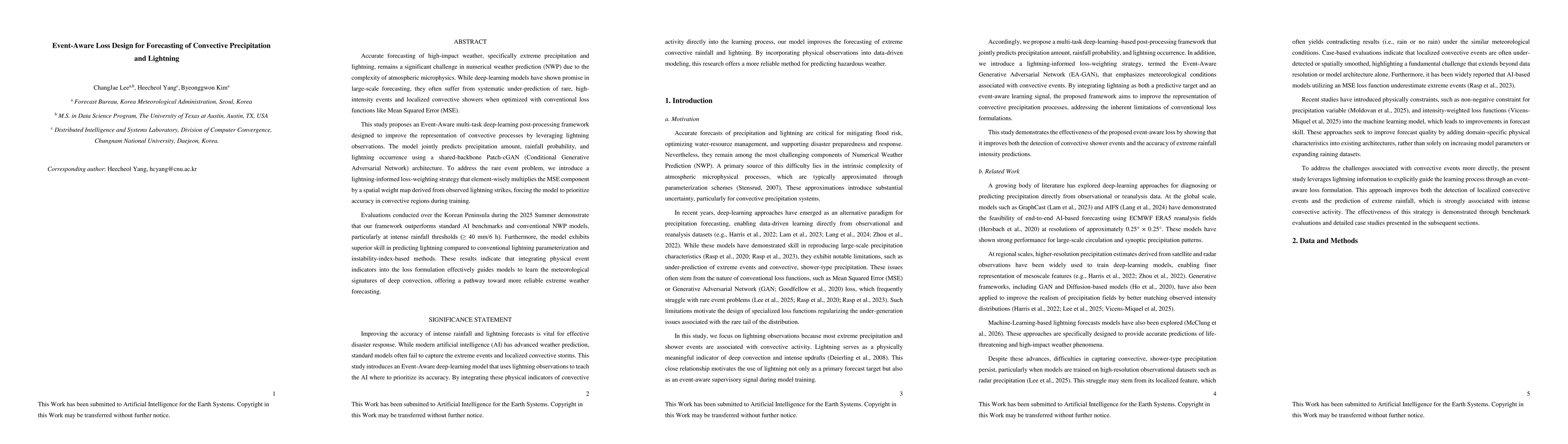 Thumbnail for Event-Aware Loss Design for Forecasting of Convective Precipitation and Lightning