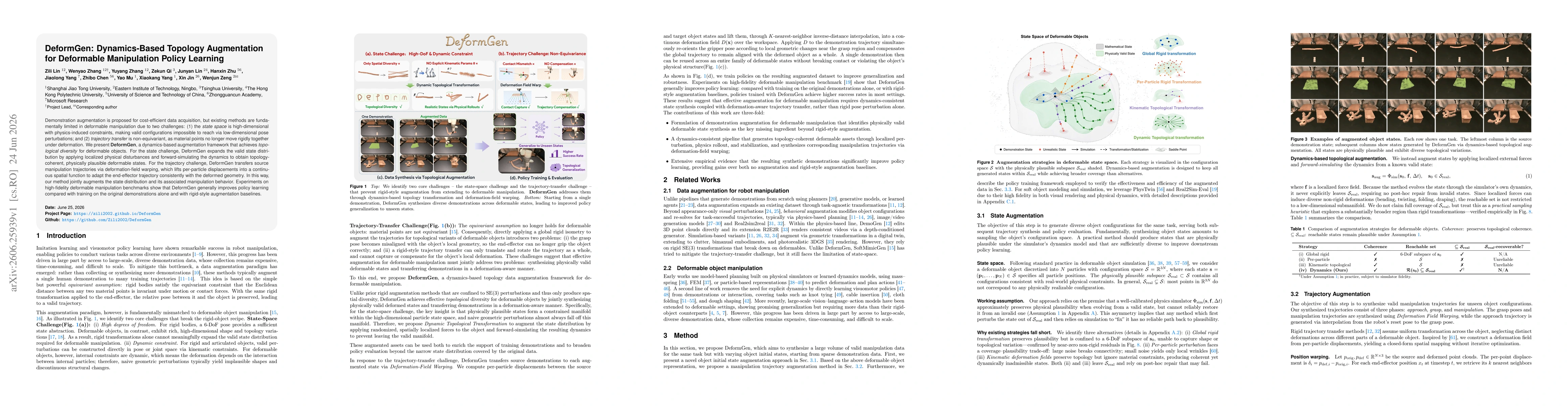Thumbnail for DeformGen: Dynamics-Based Topology Augmentation for Deformable Manipulation Policy Learning