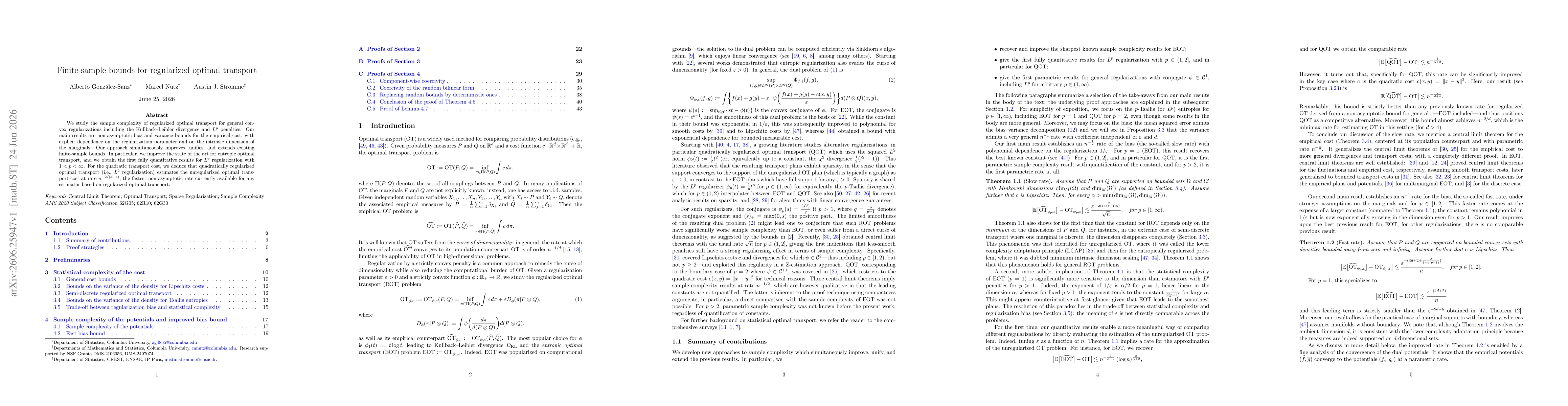 Thumbnail for Finite-sample bounds for regularized optimal transport