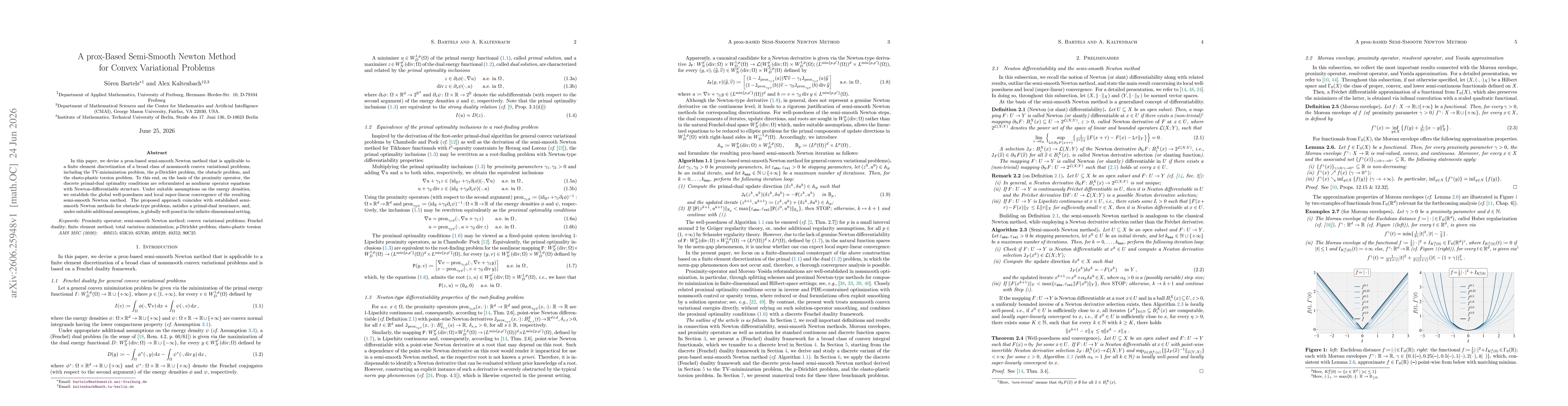 Thumbnail for A $\operatorname{prox}$-Based Semi-Smooth Newton Method for Convex Variational Problems