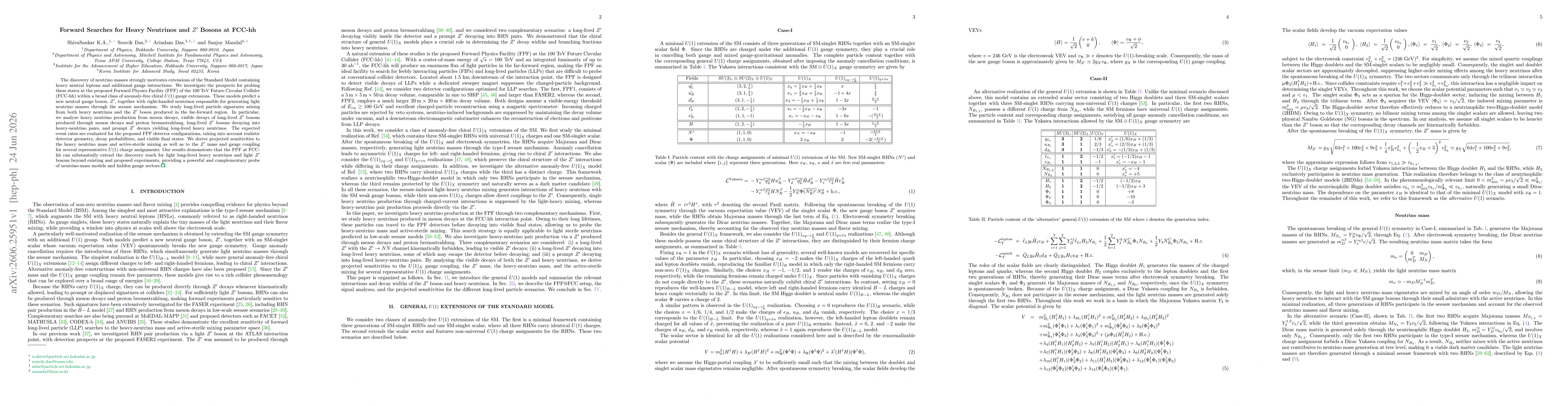 Thumbnail for Forward Searches for Heavy Neutrinos and $Z'$ Bosons at FCC-hh