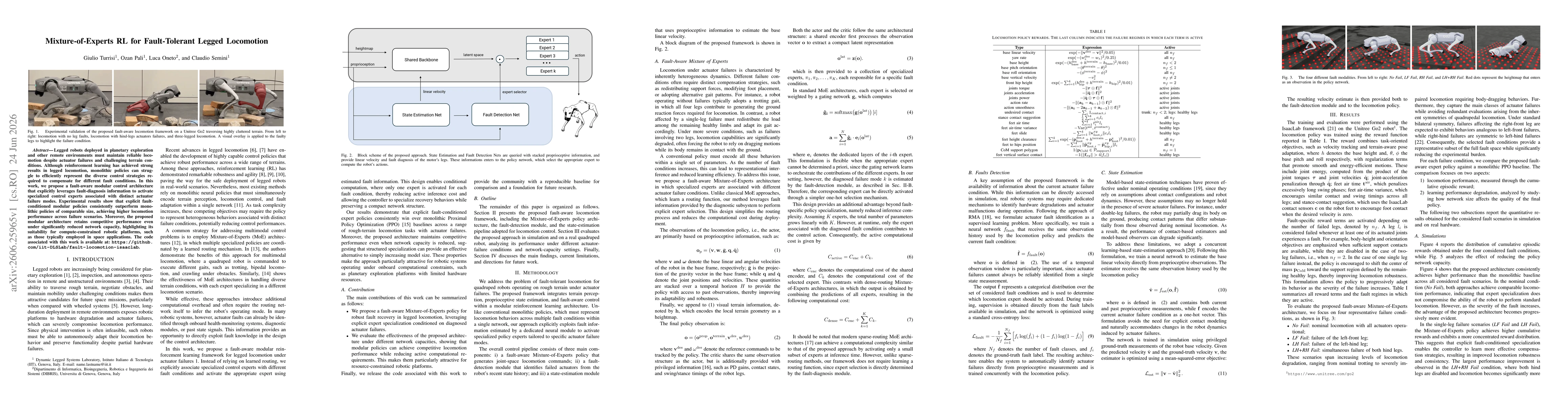 Thumbnail for Mixture-of-Experts RL for Fault-Tolerant Legged Locomotion