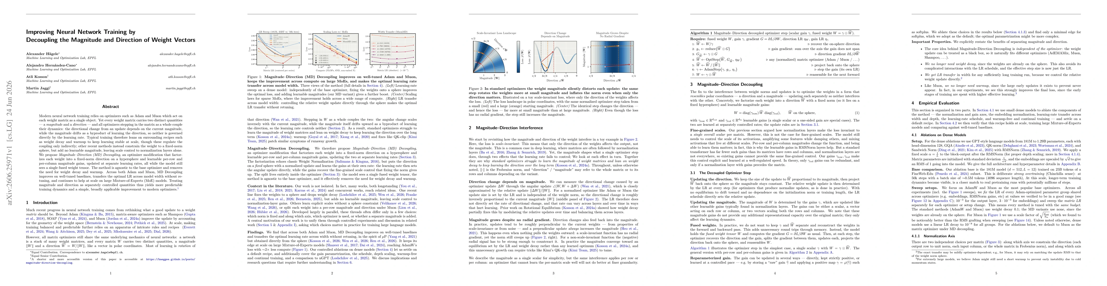 Thumbnail for Improving Neural Network Training by Decoupling the Magnitude and Direction of Weight Vectors